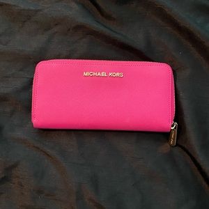 Michael Kors Hot Pink zipper wallet